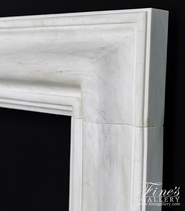 Marble Fireplaces  - Superior Statuary White Bolection Style Marble Mantel - MFP-2489